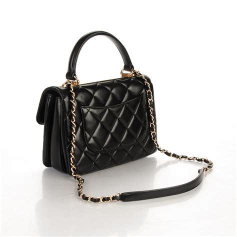 chanel flap bag with handle black|chanel small bag with handle.